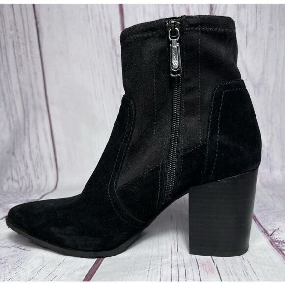 Blondo Women’s Sadie Ankle Boots Waterproof Chunky Heel Suede Leather Black 8.5 - Picture 2 of 13